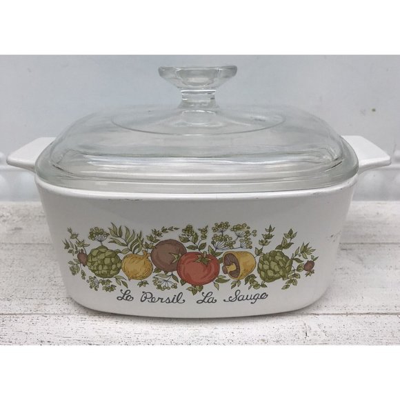Vtg Corning Ware Spice Of Life Le Persil La Sauge 1.5 Quart A-1 1/2-B W Lid MCM - Picture 1 of 9